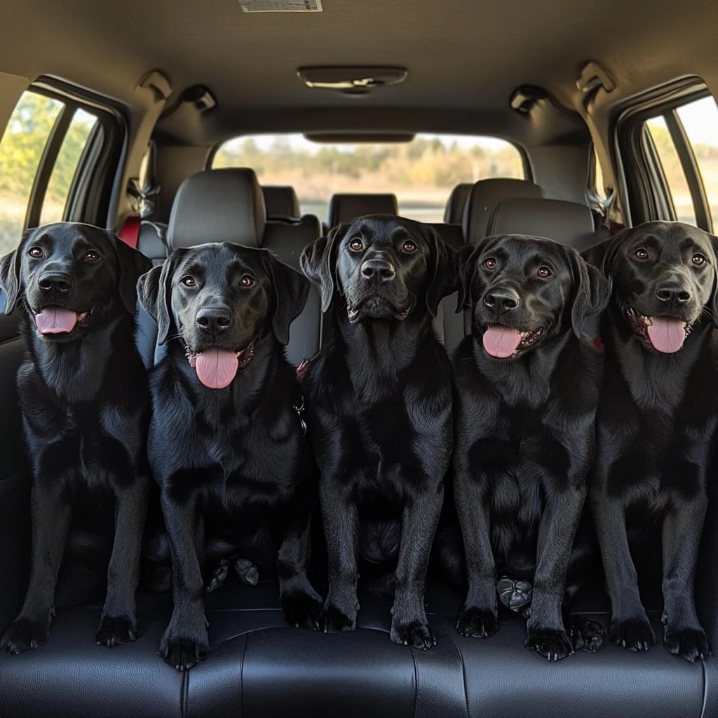 dogs in a taxi