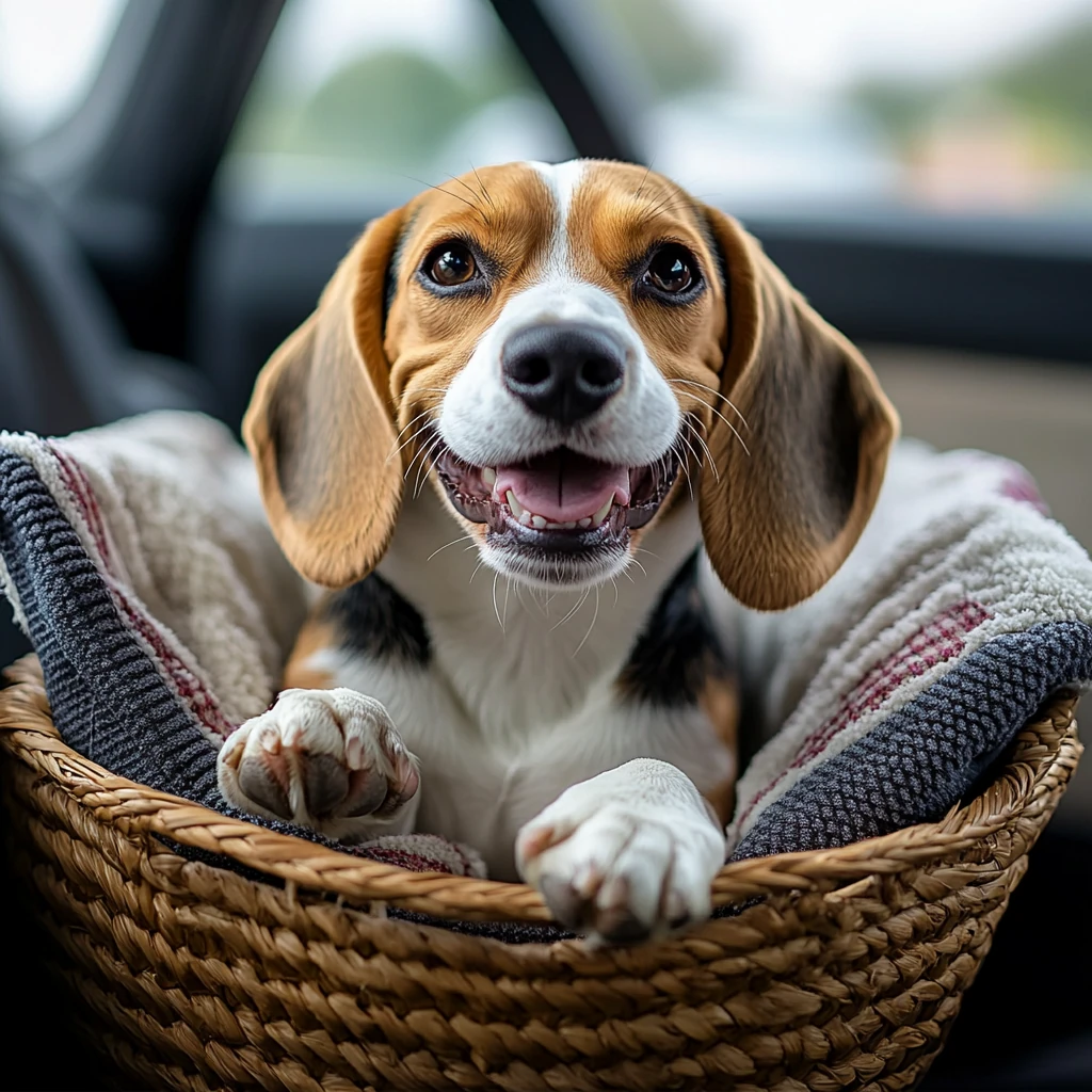 pet in a taxi