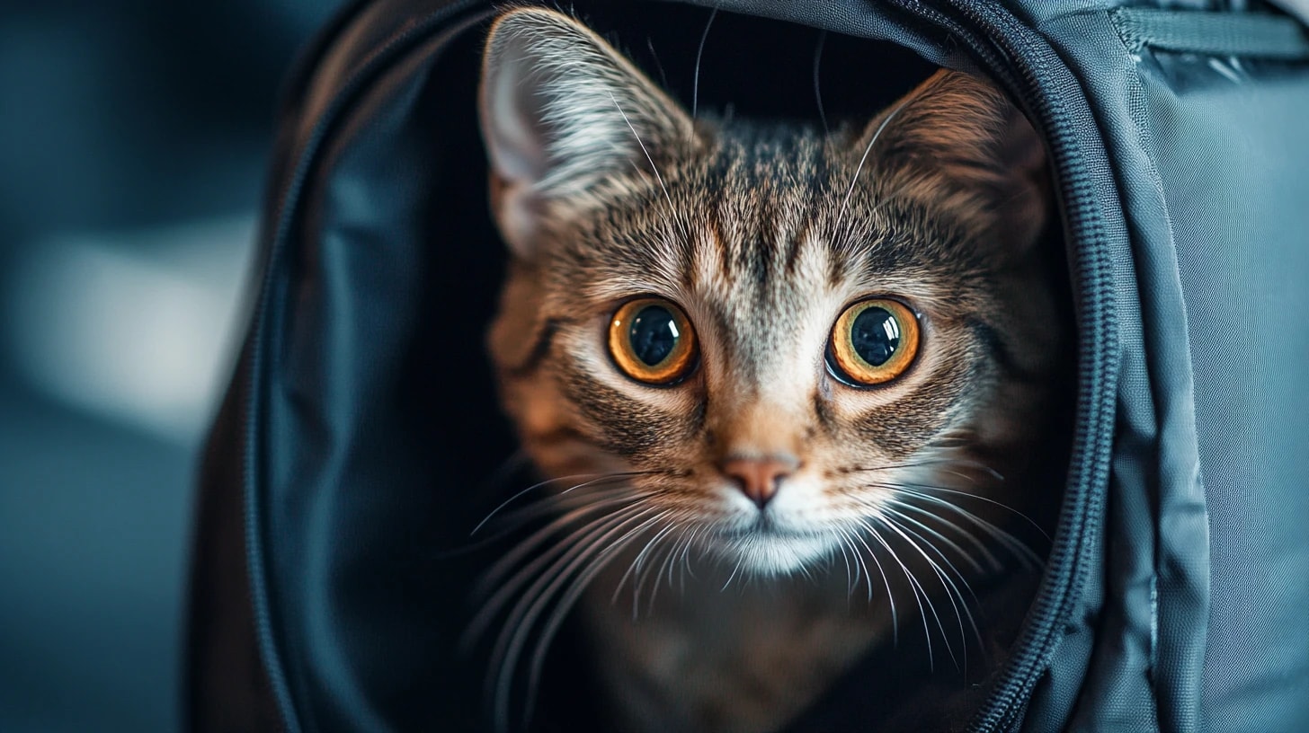 cat in pet taxi