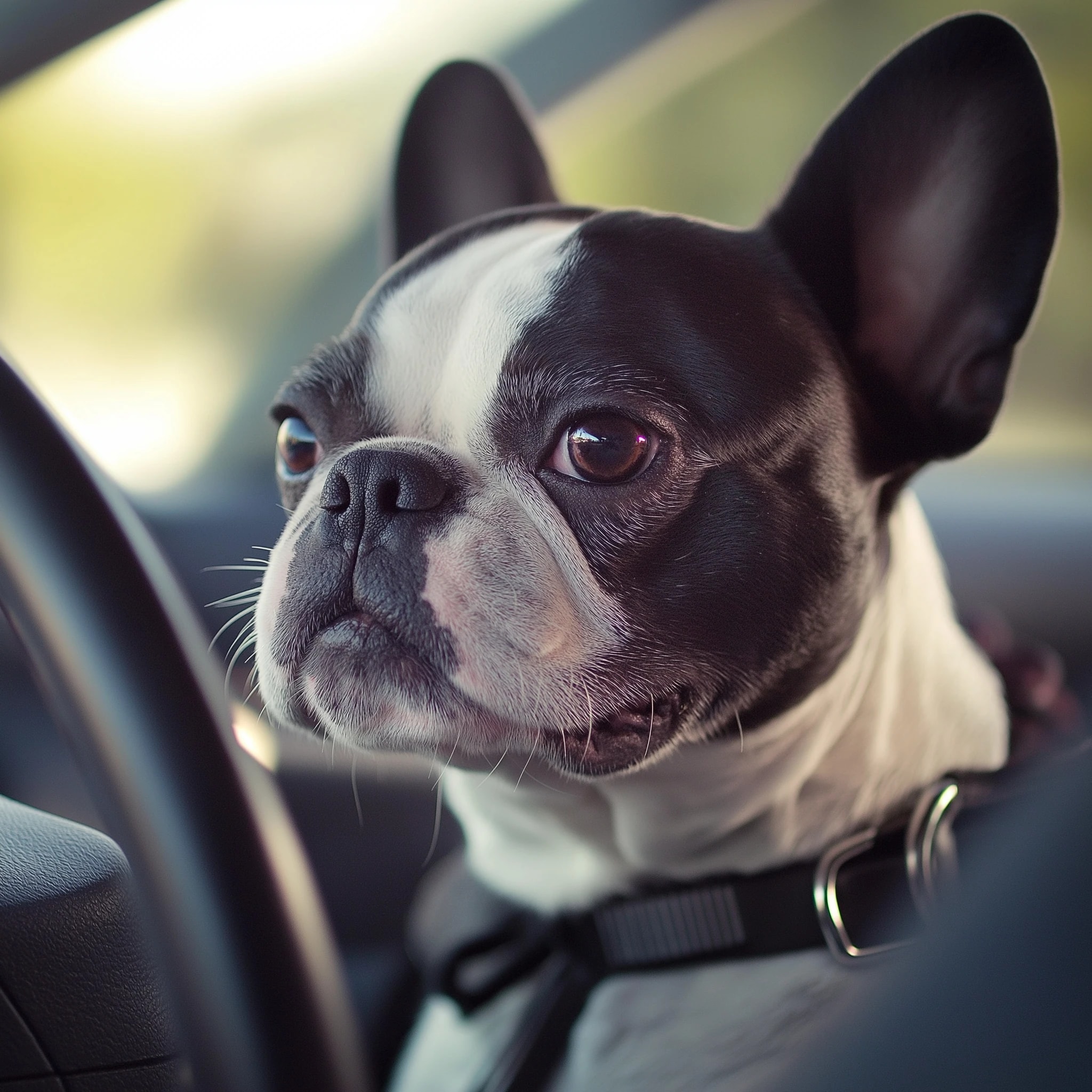 dog in pet taxi
