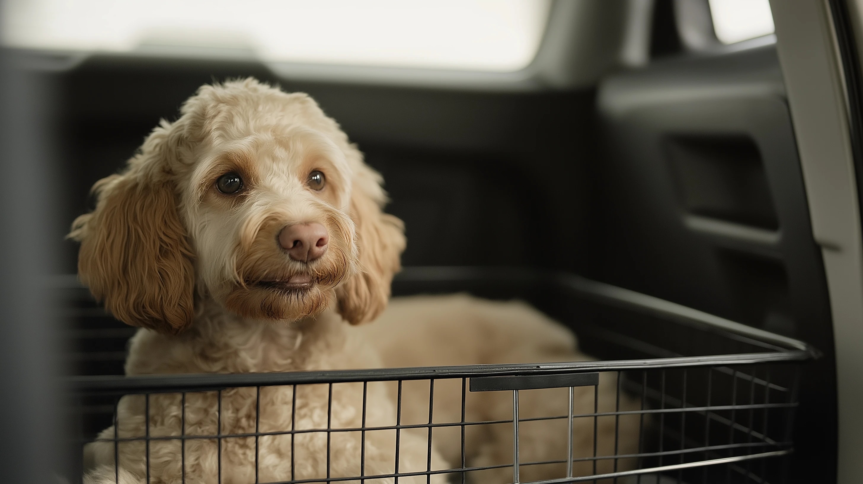 dog in pet taxi