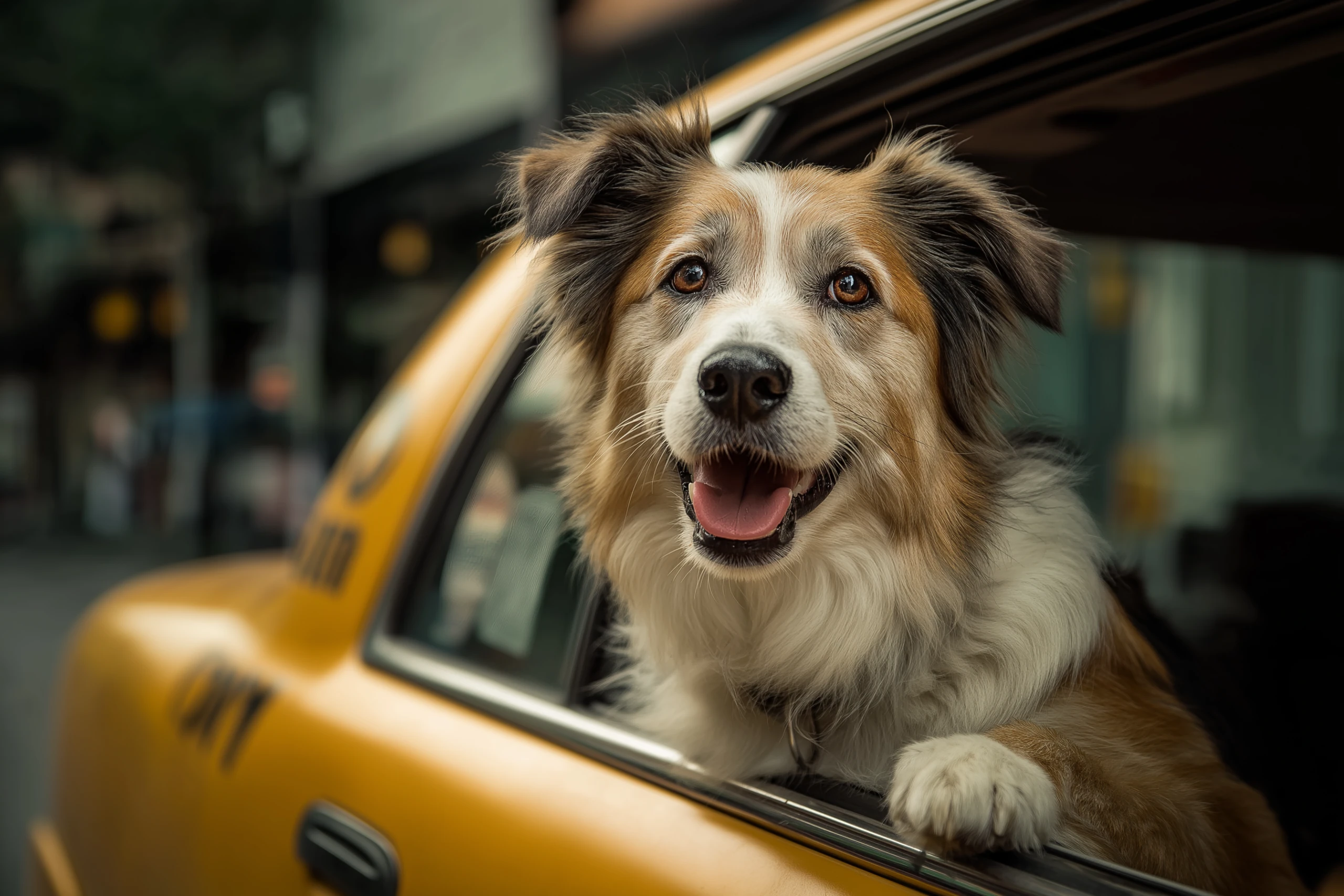 dog in pet taxi