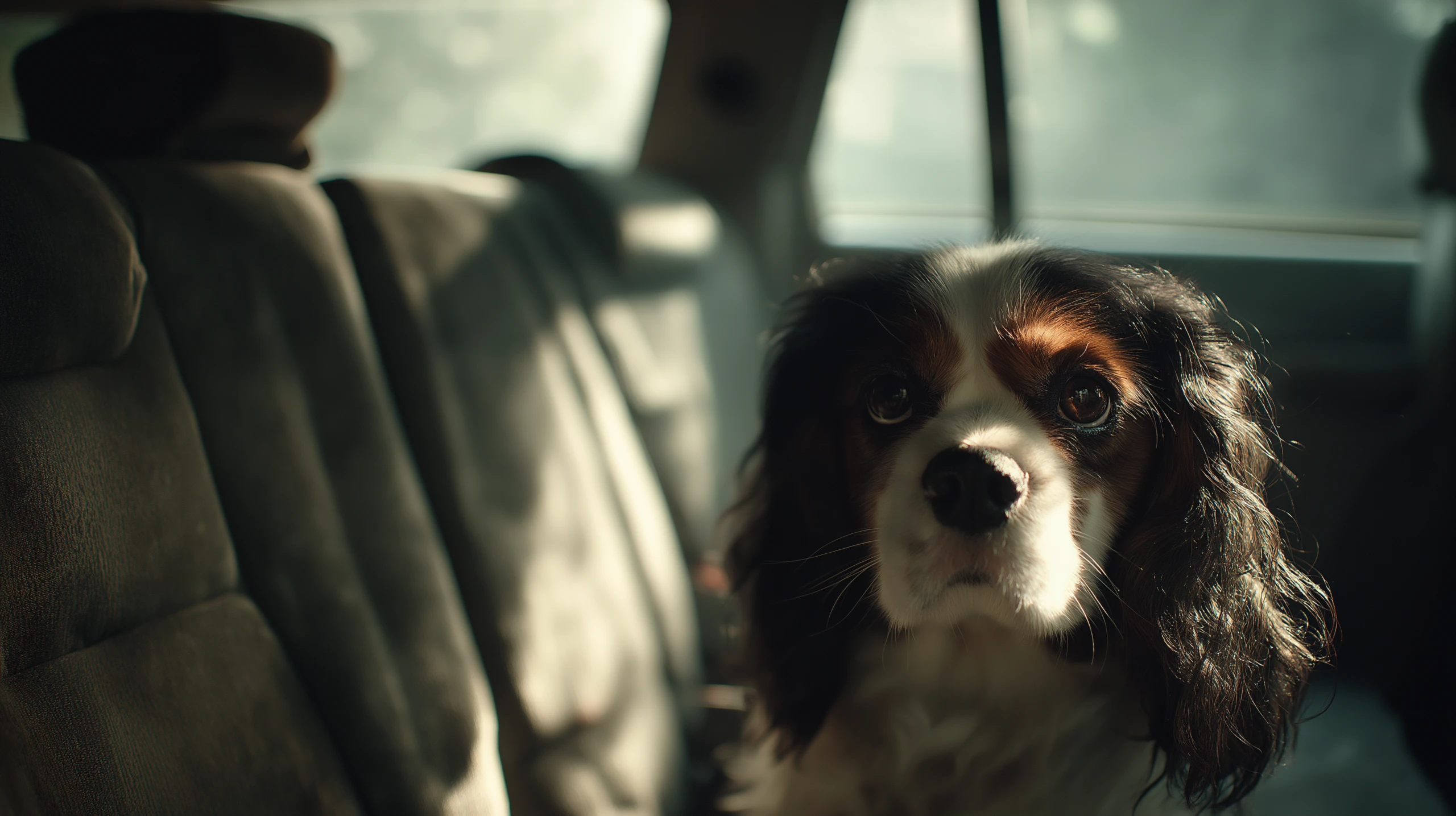 Dog in pet taxi