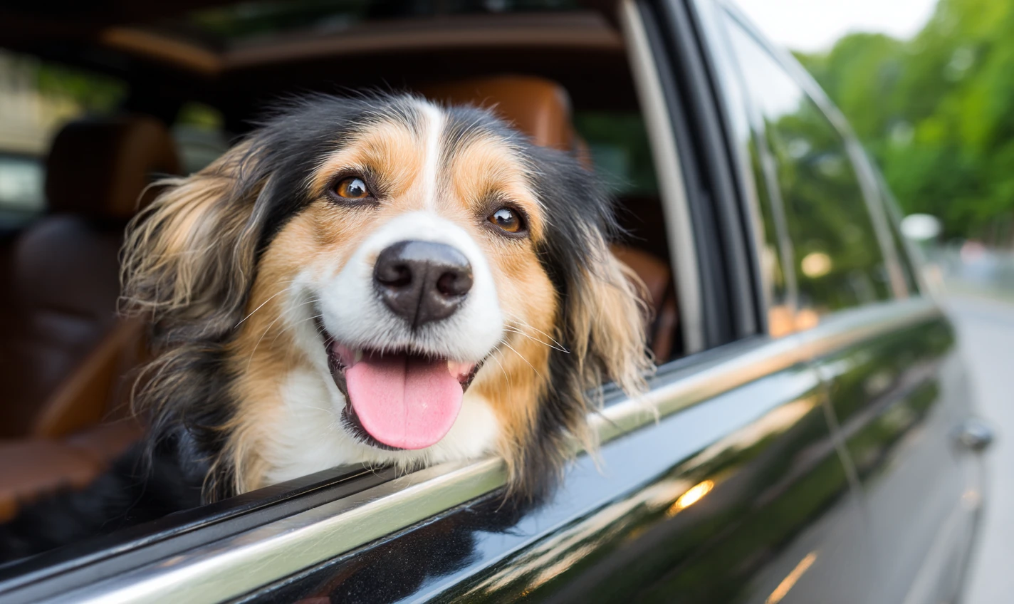 dog in pet taxi