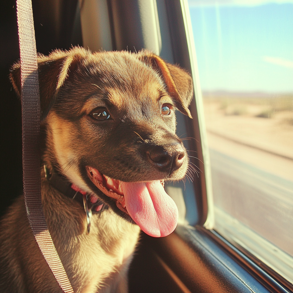 dog in pet taxi